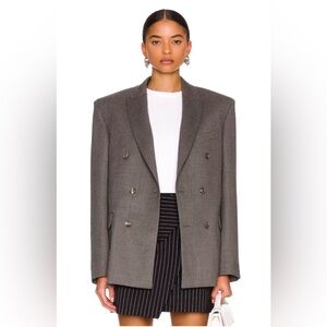 WARDROBE.NYC double-breasted Flanel blazer in charcol